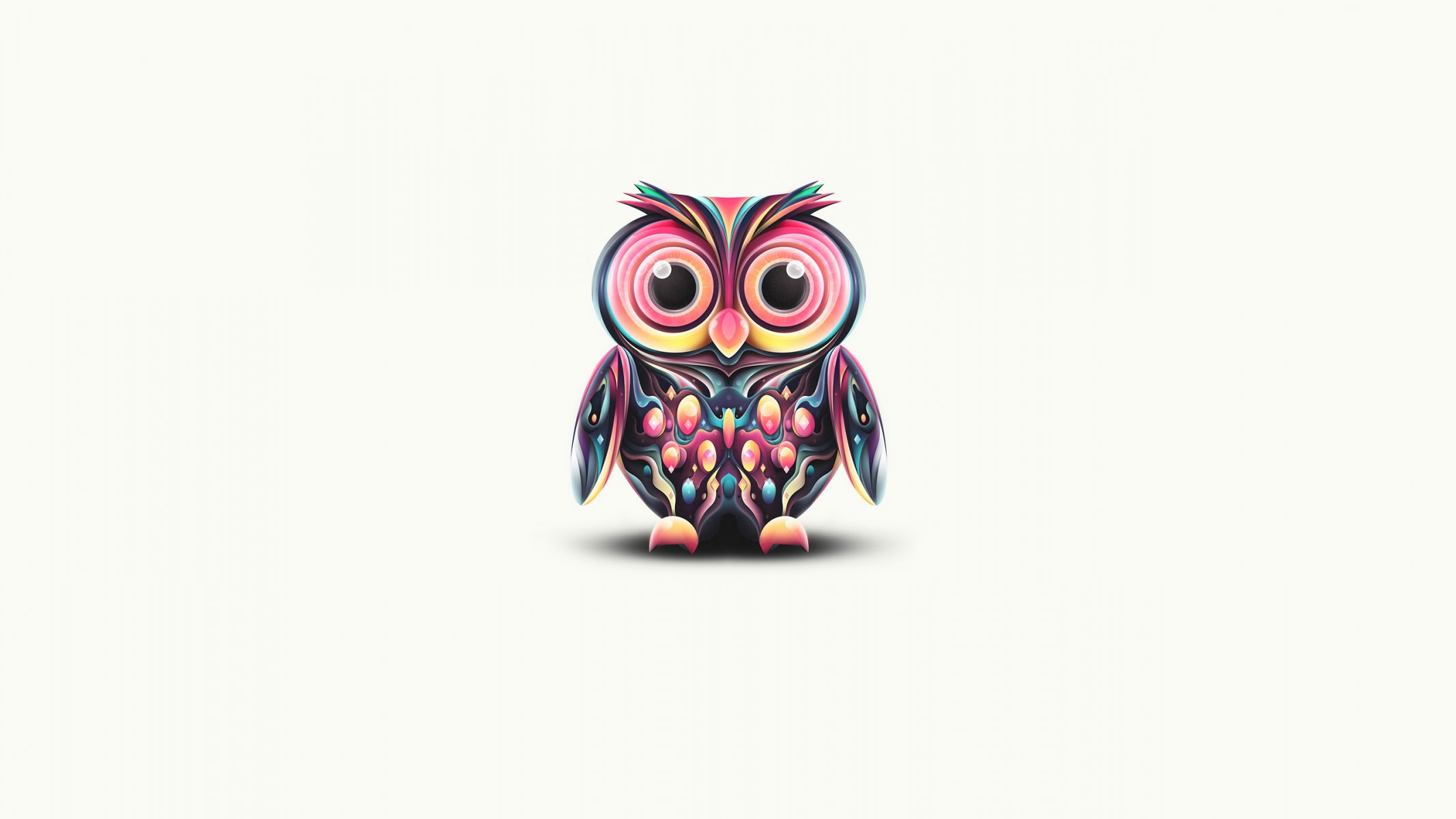 minimalisme couleurs peintures hibou