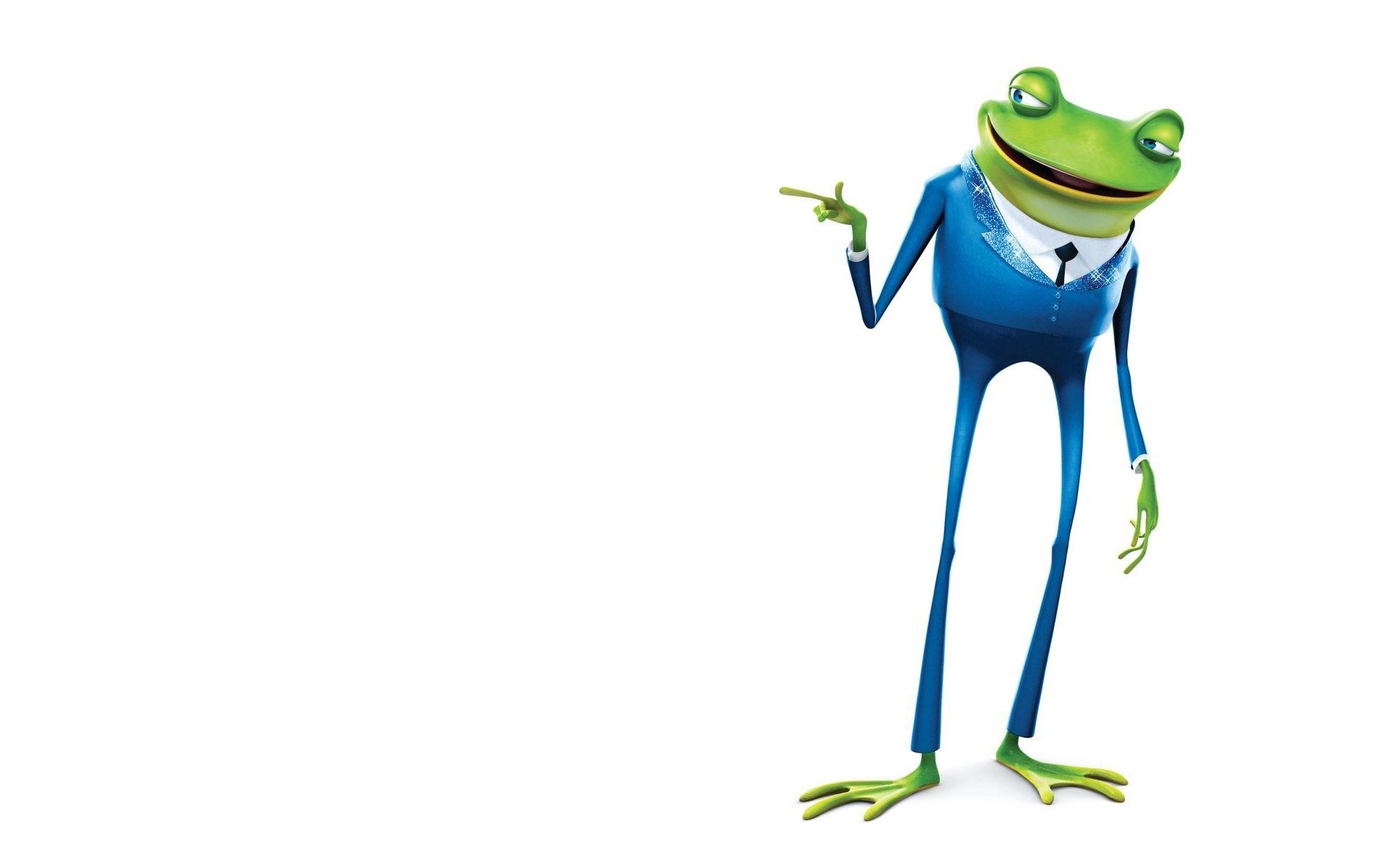 frog blue suit necktie white background gesture meet the robinsons minimalism