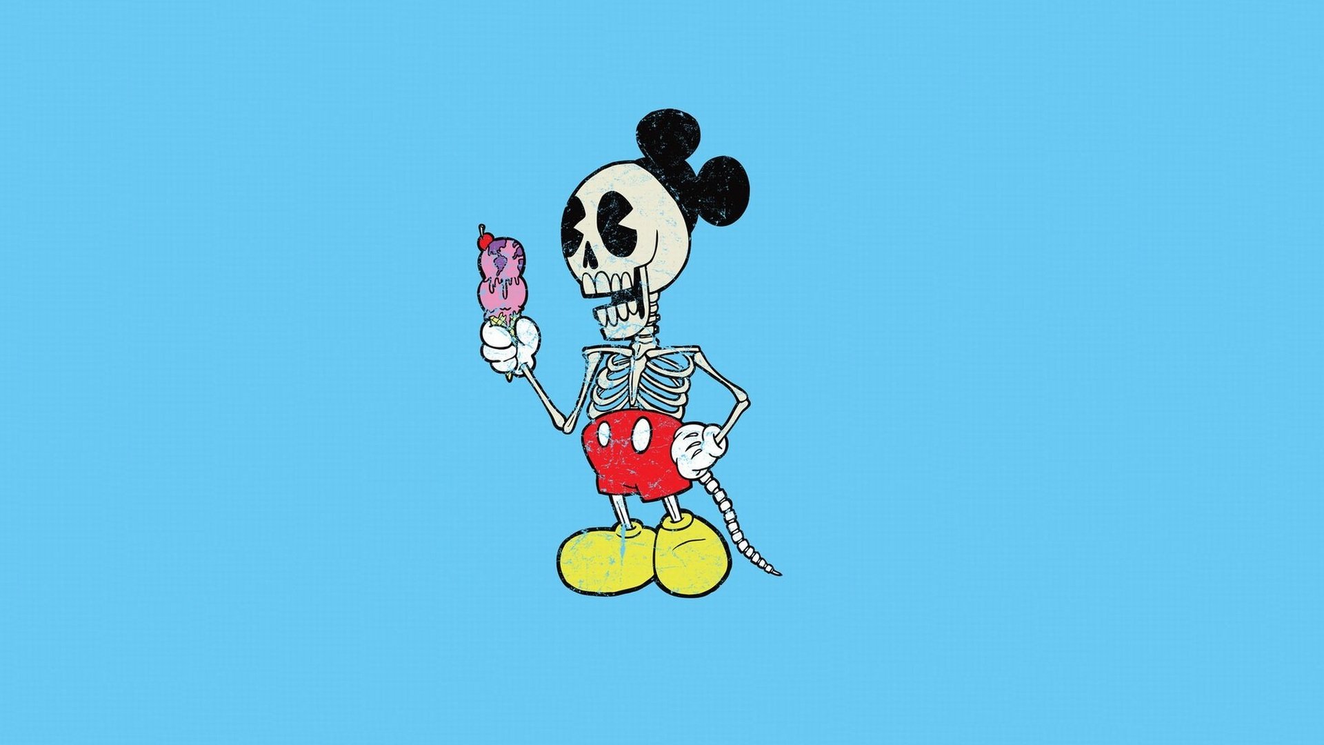 alejandro giraldo minimalism mickey mouse skeleton ice cream