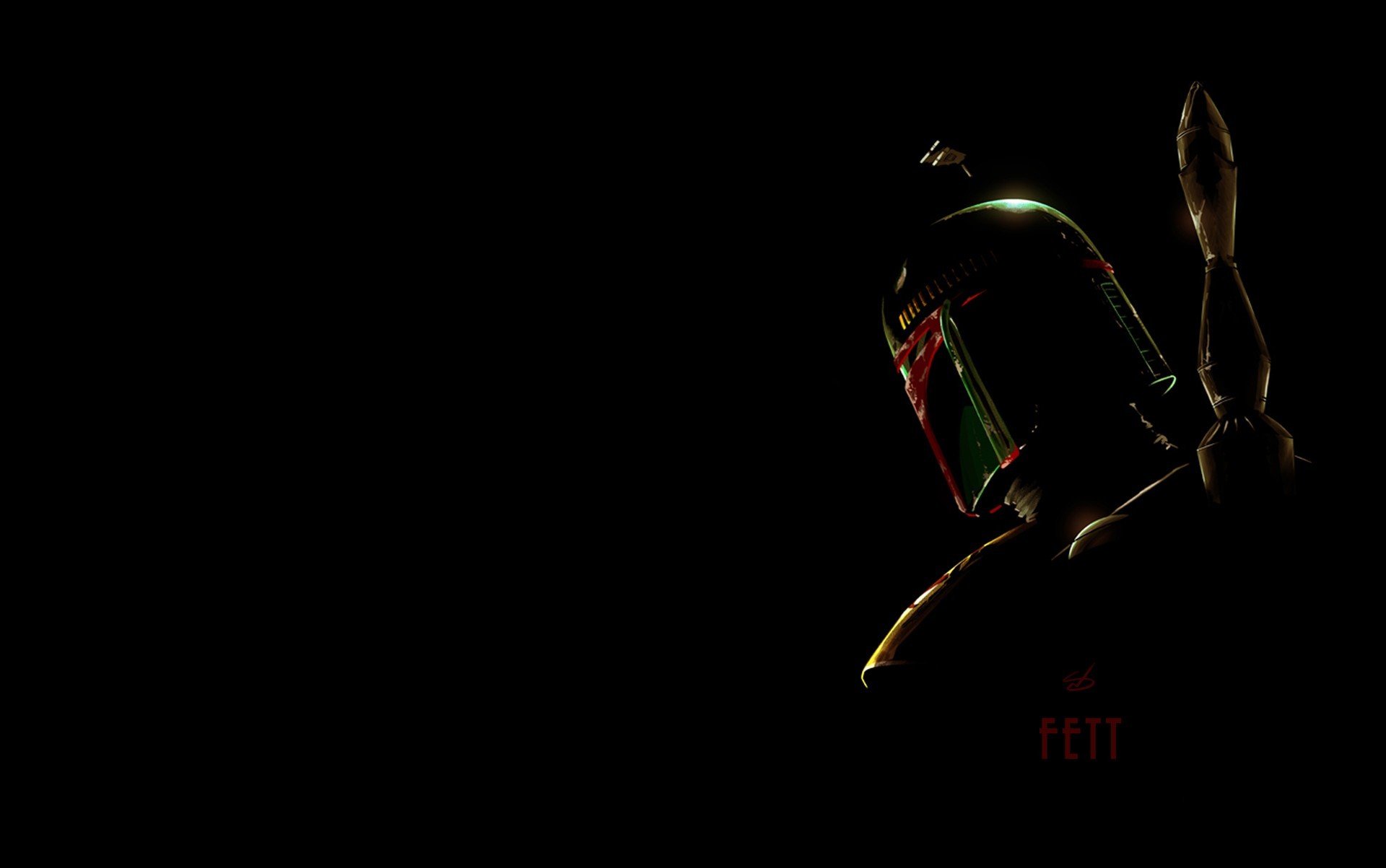 kunst dunkler hintergrund boba fett star wars helm