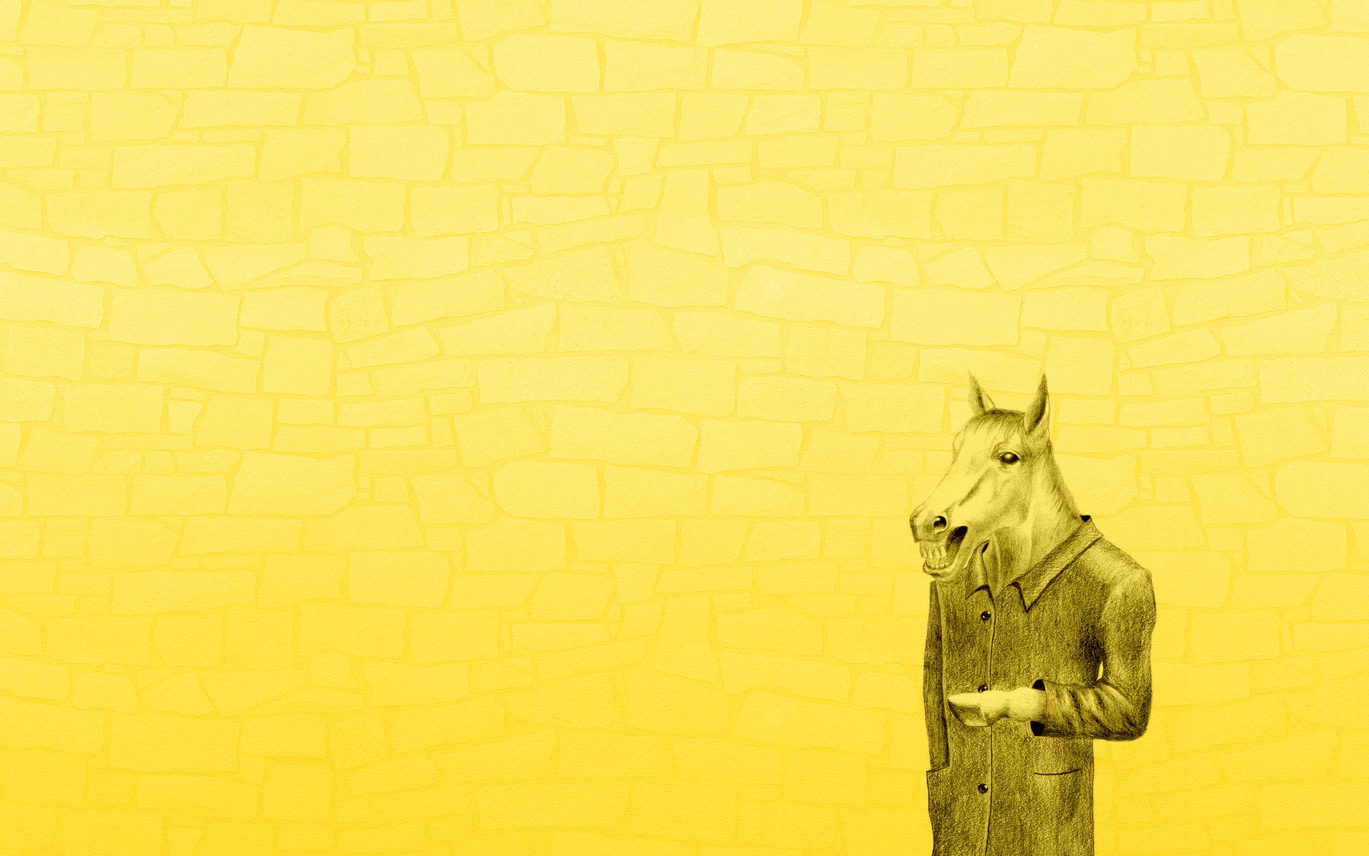 horse s coat yellow background minimalism