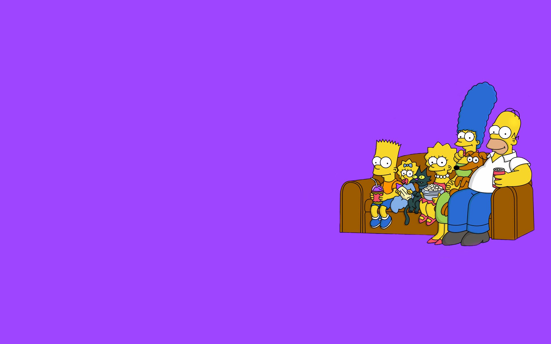 the simpsons sofa purple background minimalism