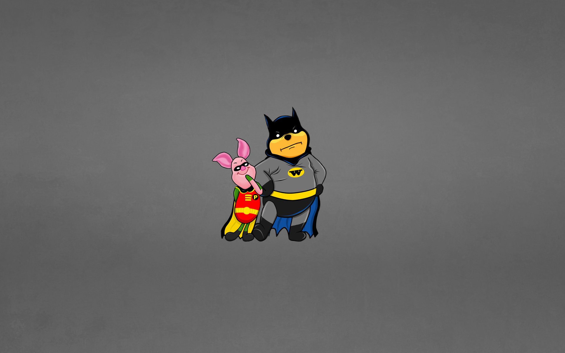 winnie the pooh winnie the pooh piglet batman y robin batman robin divertido fondo oscuro minimalismo