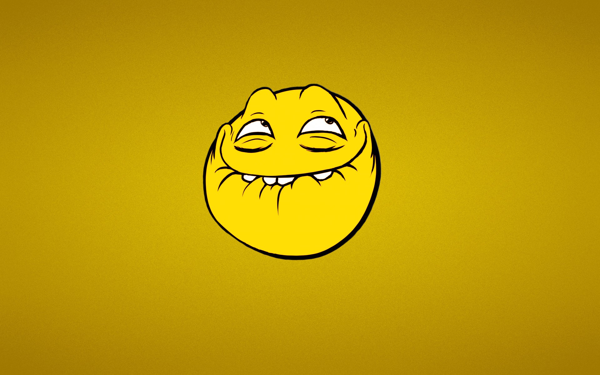 улыбка trollface желтый минимализм троллфэйс лицо тролля