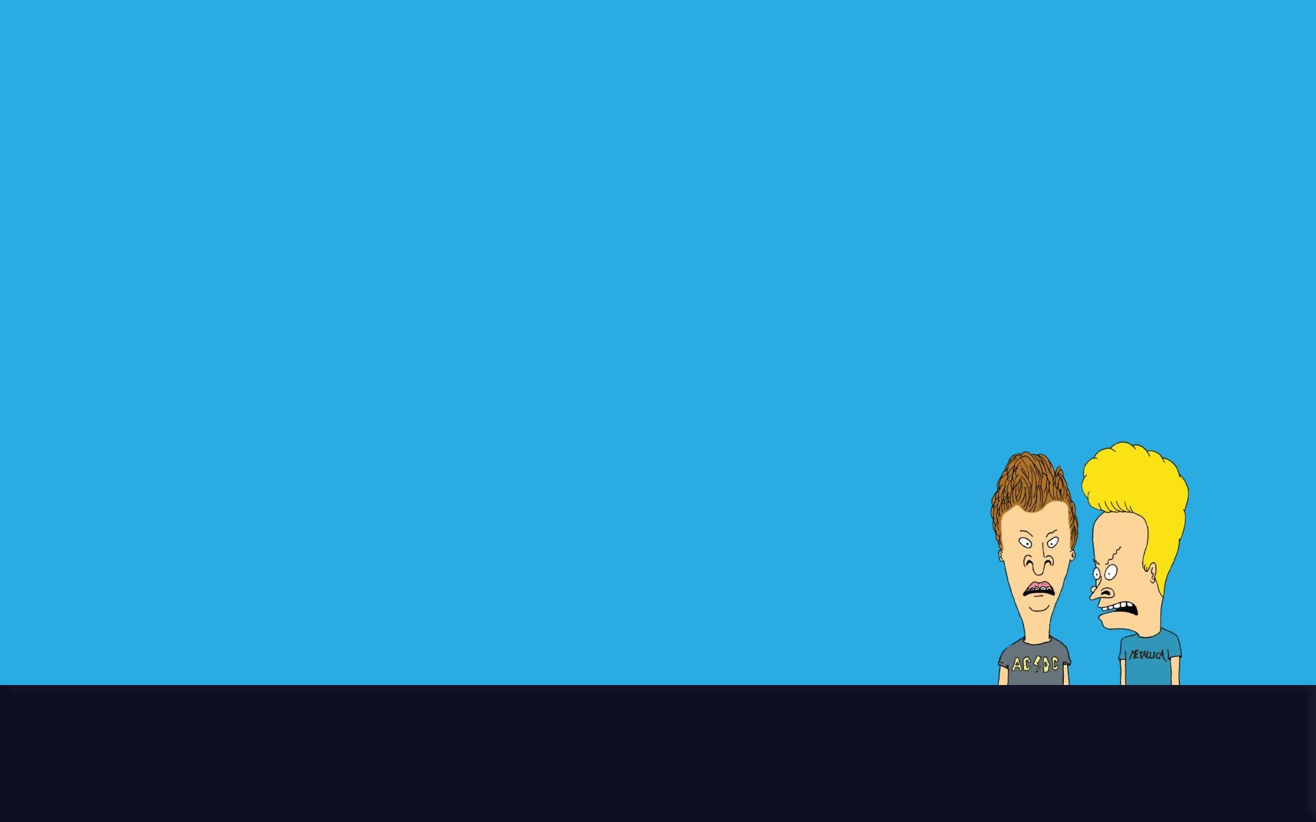 beavis und butthead aussehen streifen blauer hintergrund minimalismus