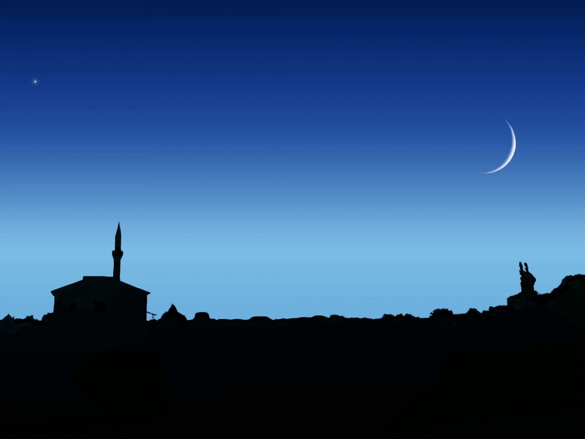 moschee mond nacht stern himmel