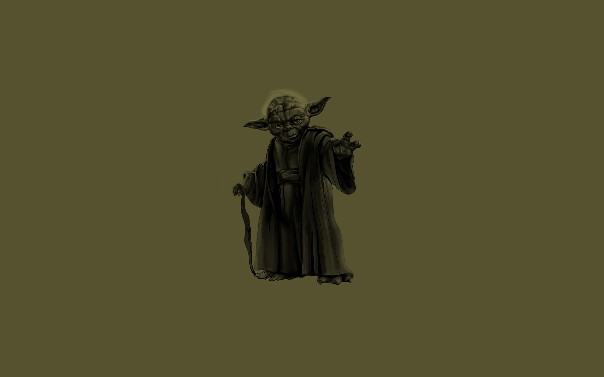 yoda magister jedi star wars dark green cane stick gesture ear