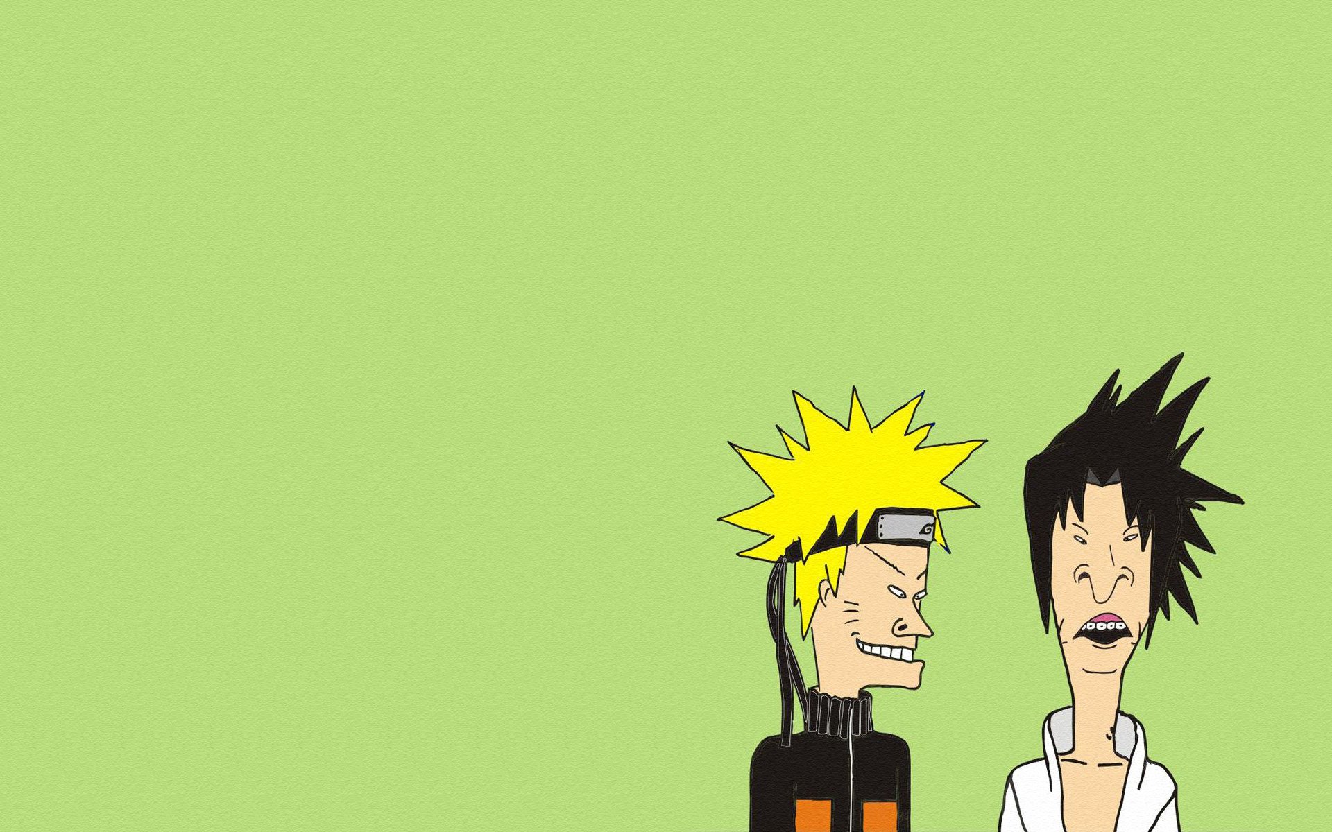 beavis et butt-head naruto mecs drôle minimalisme fond vert