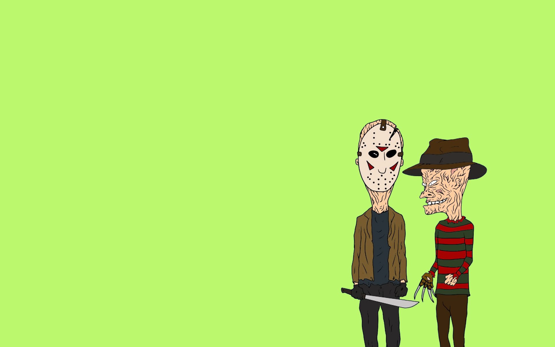 beavis y butthead freddy krueger jason voorhees machete jason voorhees viernes 13 pesadilla en elm street divertido minimalismo