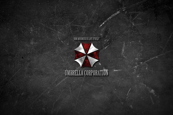 Logo umbrella Corporation su sfondo grigio