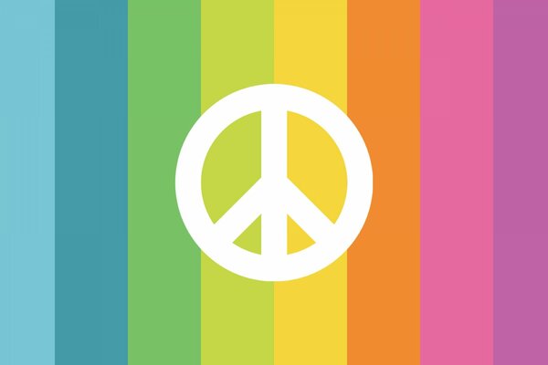 Symbole de signe pacifisme couleur arc-en-ciel