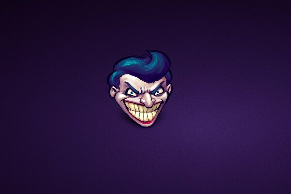 Uśmiech Jokera na niebieskim tle