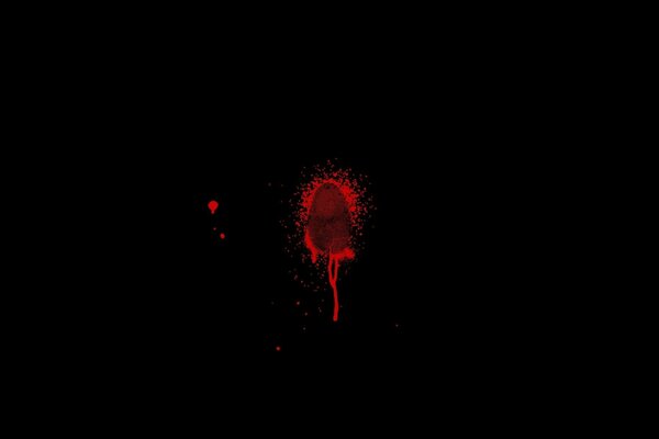 Blood prints on a black background