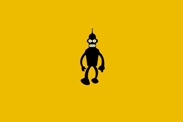 Robot on a yellow background