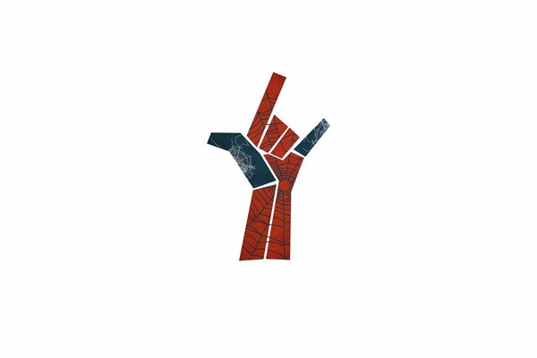 La mano de Spider-Man. minimalismo