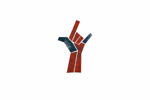 La mano di Spider-Man. minimalismo