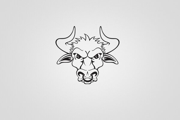 Drawing of a bull in the style of minimalism