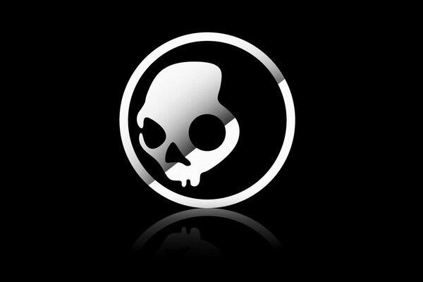 Skull on a black background for desktop