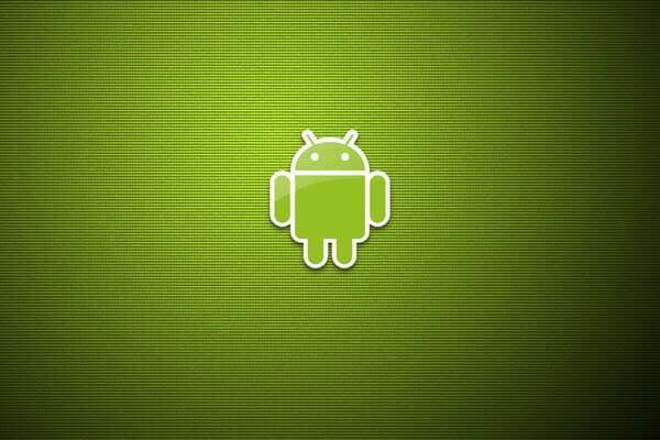 Green android on a green background