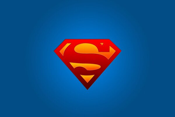 Superman logo from super heroes on a blue background