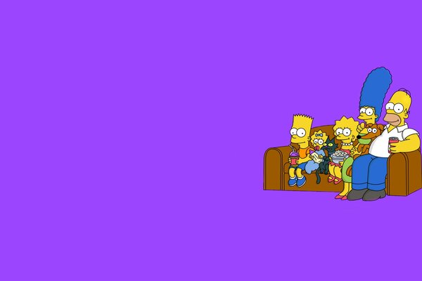 Los Simpson se sientan en el Sofá