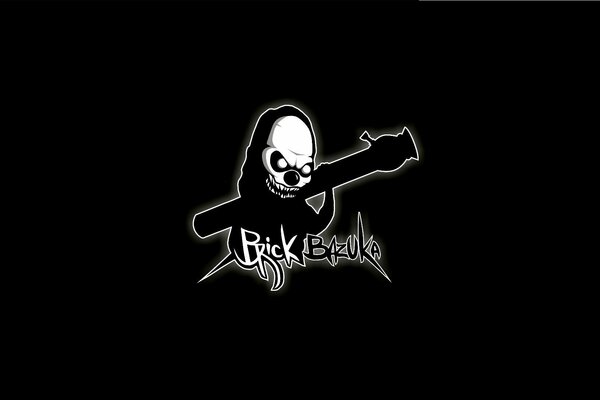 Bazuka-Logo. Schädel in Schwarz