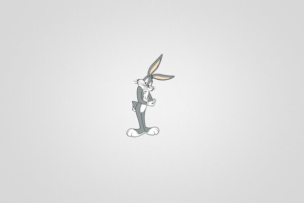 Grey rabbit on a light grey background