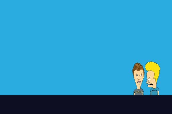 Beavis and Butthead on a blue background