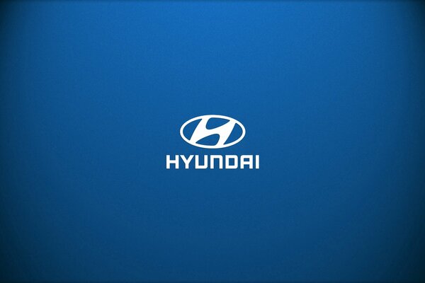 Hyundai car logo on a blue background