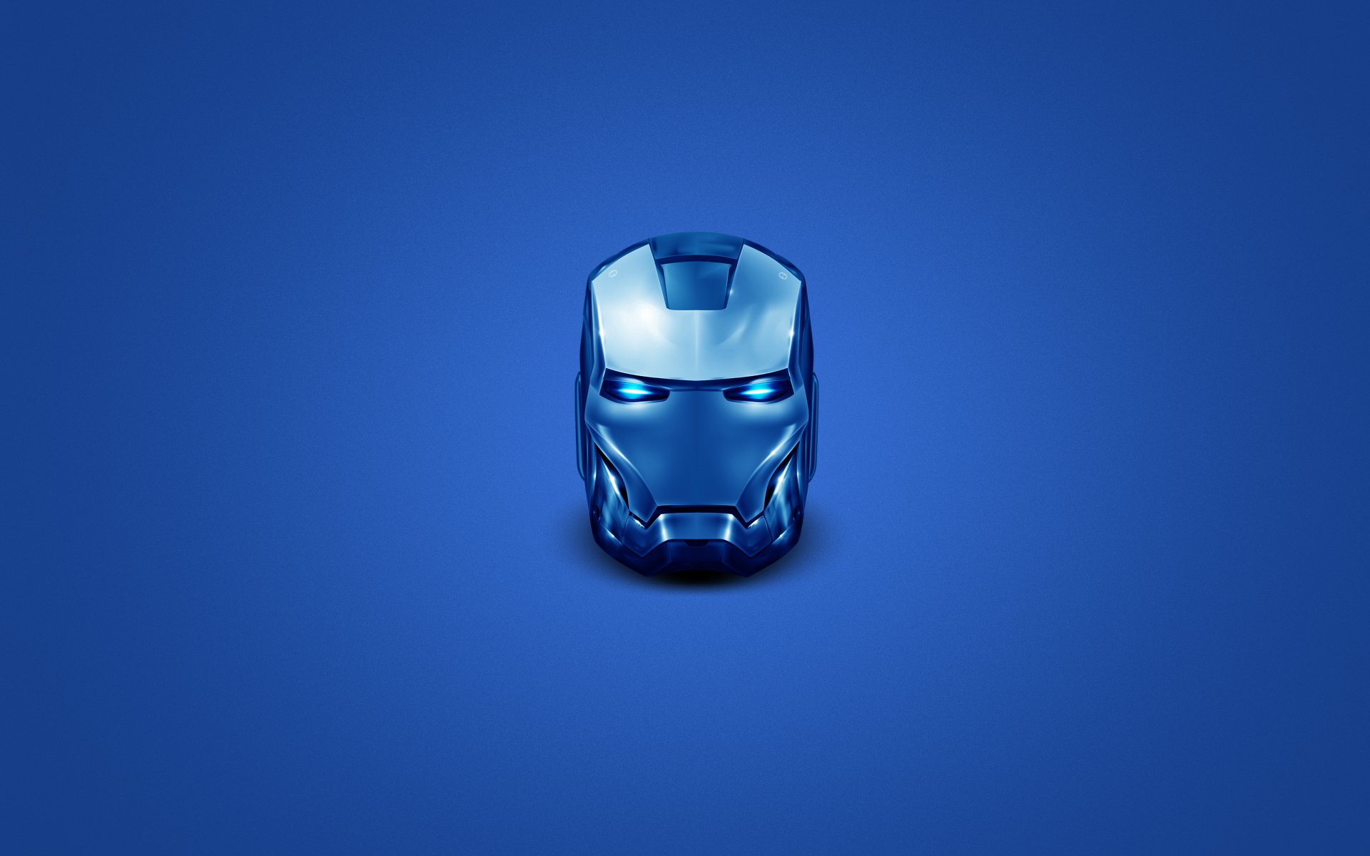 iron man acciaio testa testa acciaio blu minimalismo