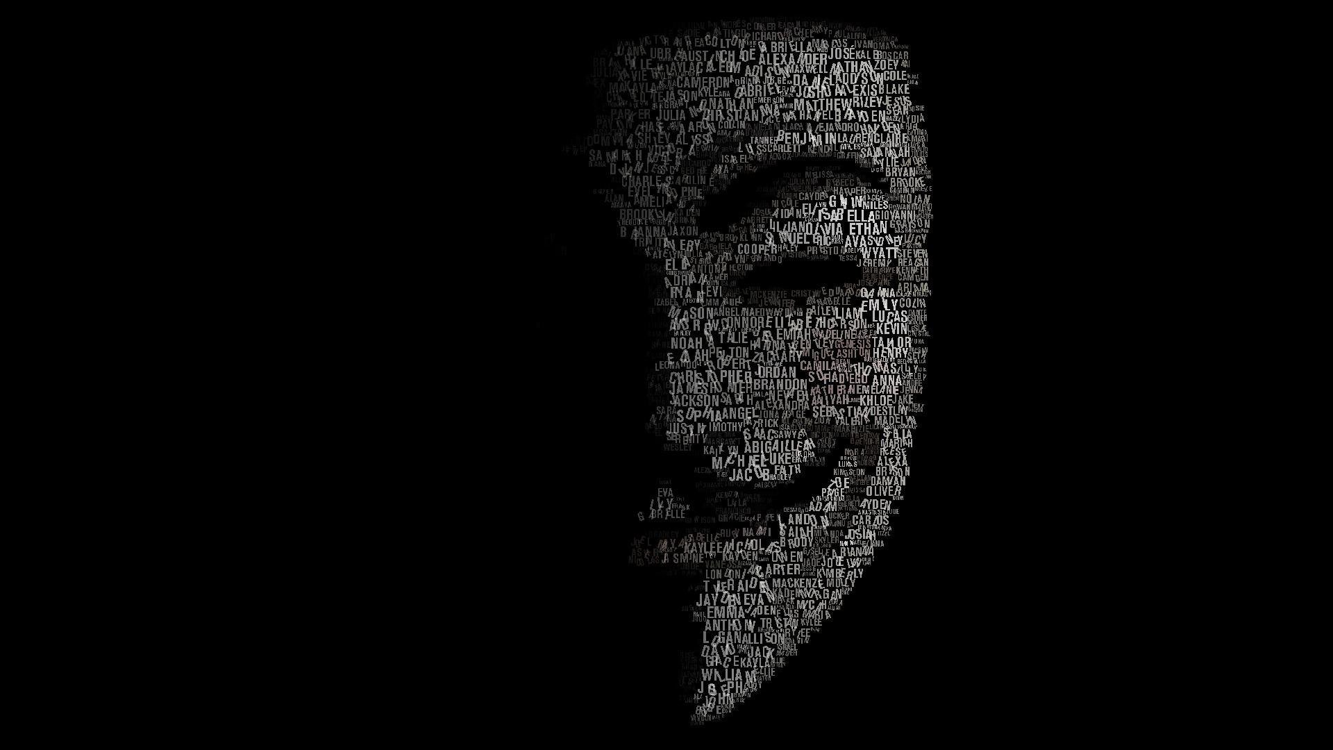 anonim anonymous haker atak maska tło słowa