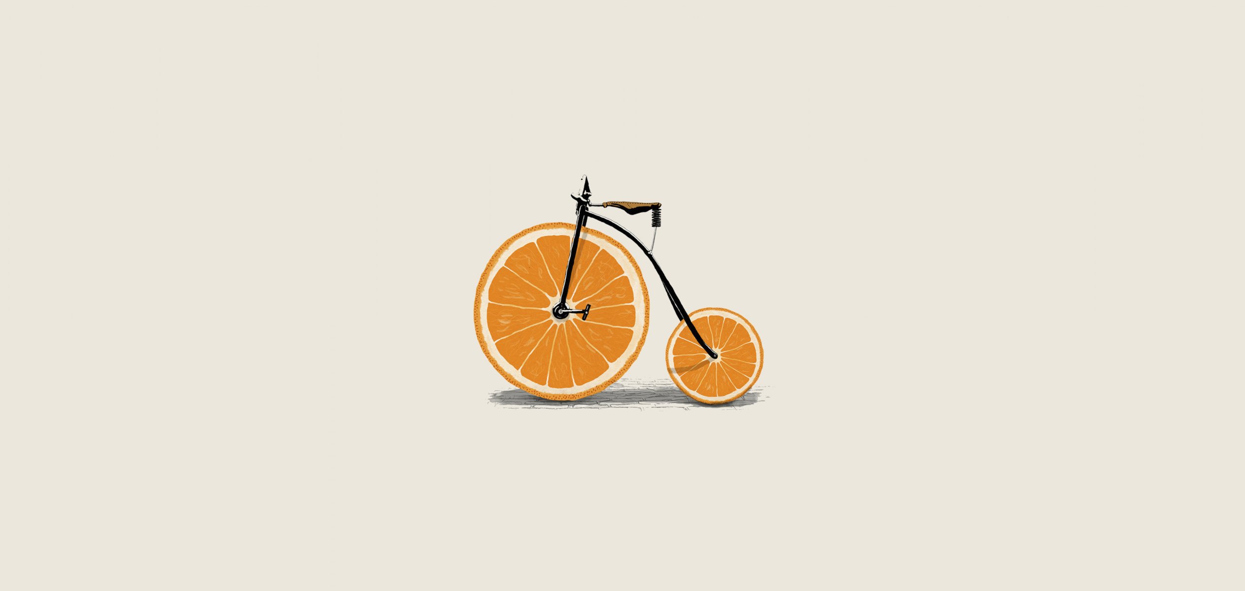 minimalism large bike orange segments wheel vector photo hd