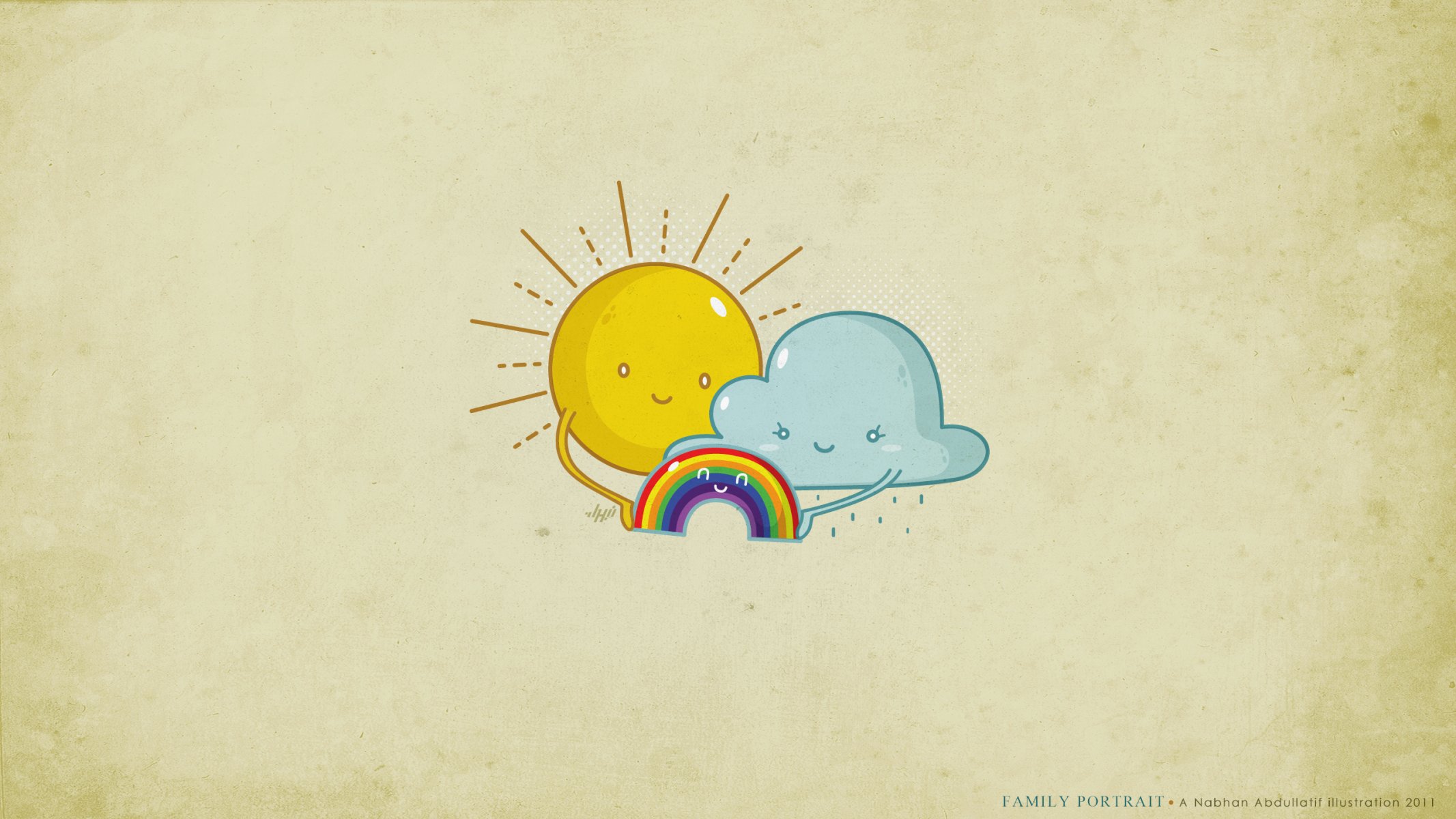 rainbow sun cloud happiness family