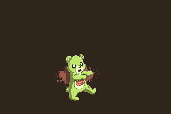 Green bear with red drops