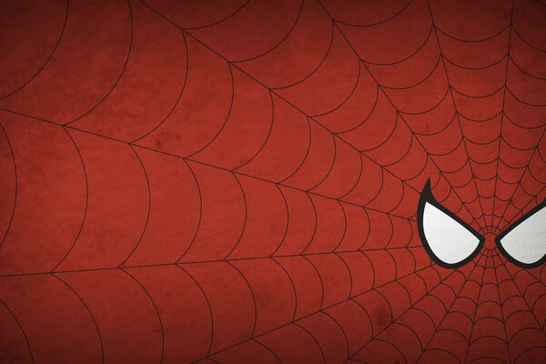 Minimalistischer roter Hintergrund mit Spiderman