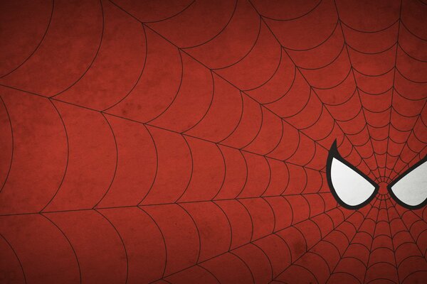 Fondo rojo minimalista con Spider-Man
