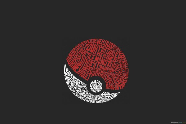 Bola de color Pokemon sobre fondo negro