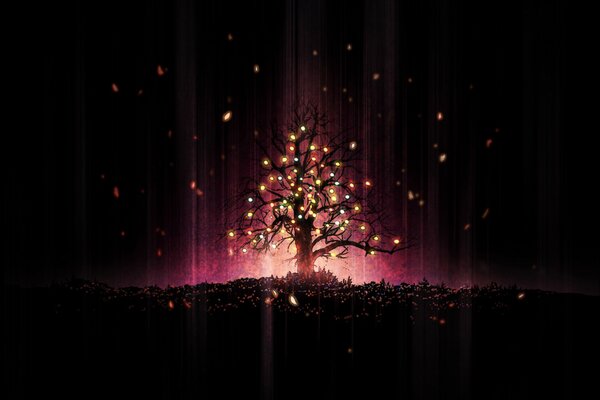 An interesting fire tree with illumination