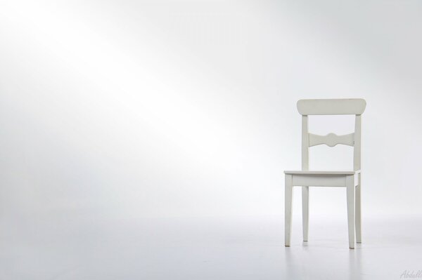 Białe krzesło w modelu 3D na białym tle