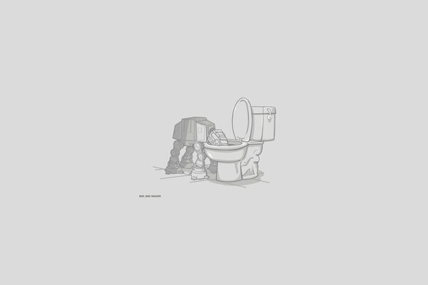 Star Warrior with his head in the toilet