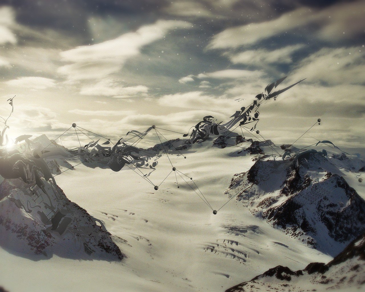 les lignes les points les montagnes le traitement