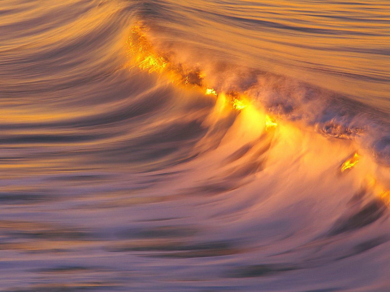 wave sunset water comb