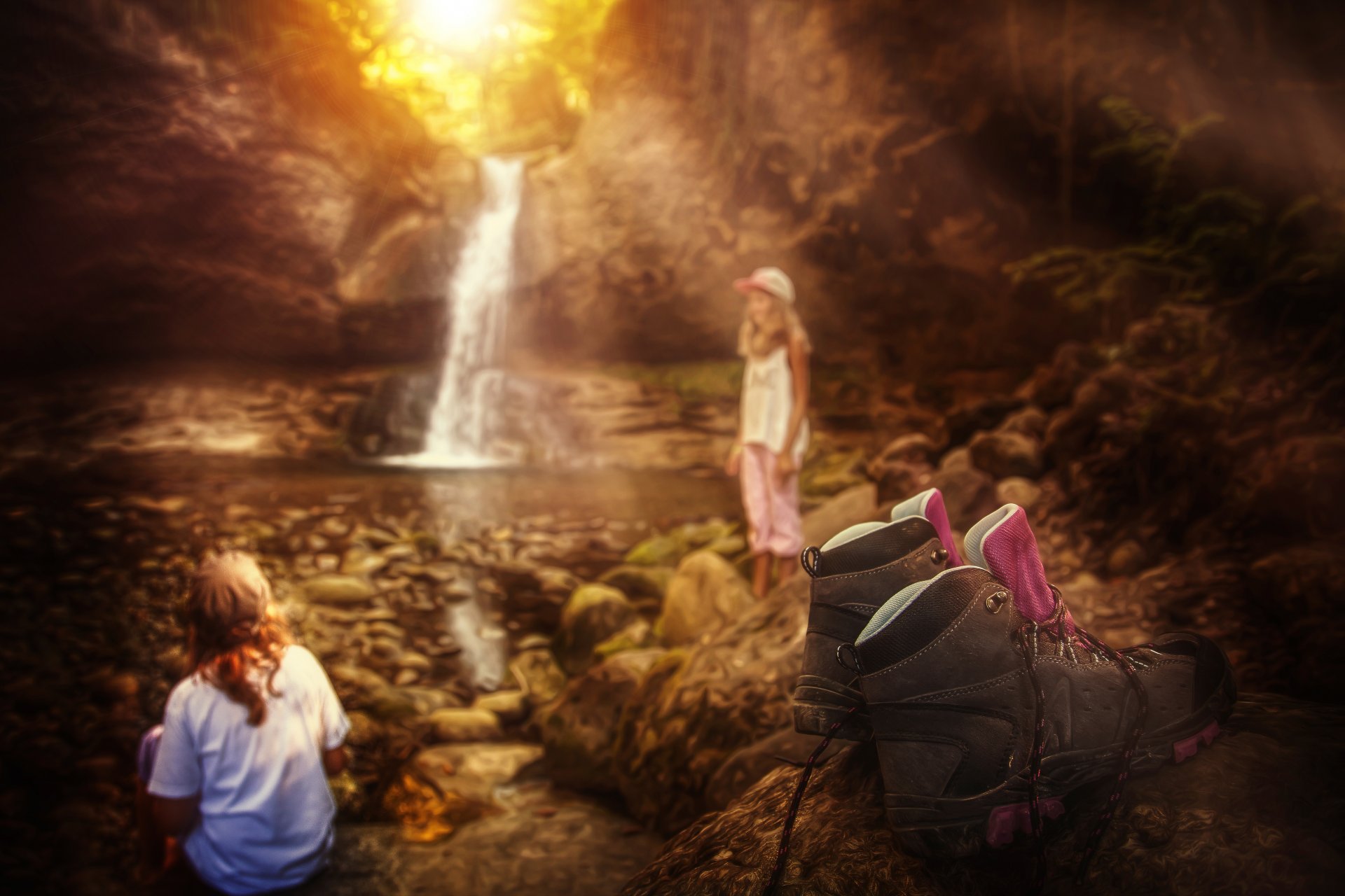 waterfall children processing