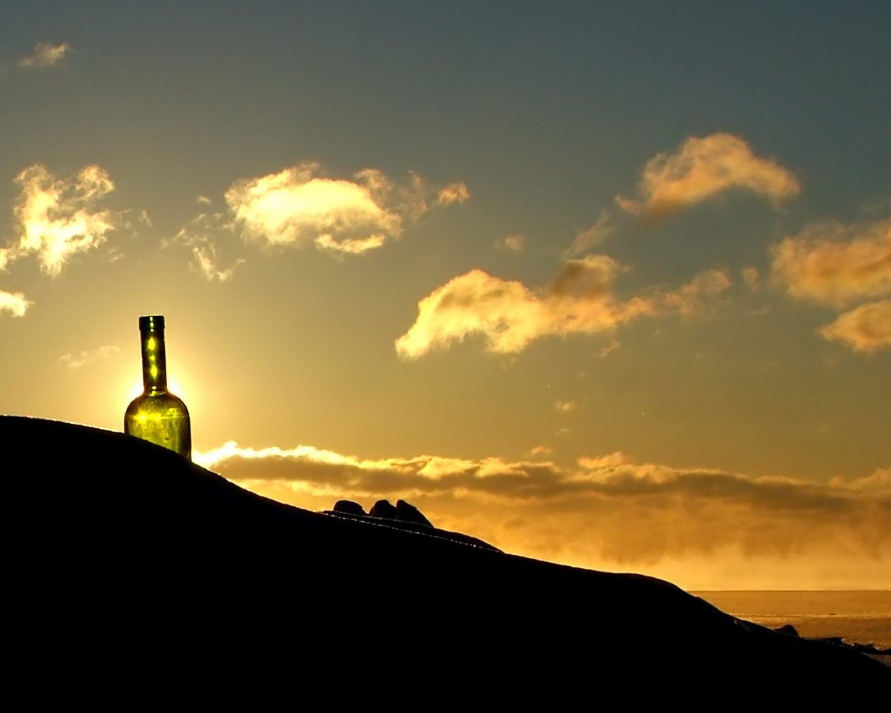 flasche wolken himmel sonnenuntergang