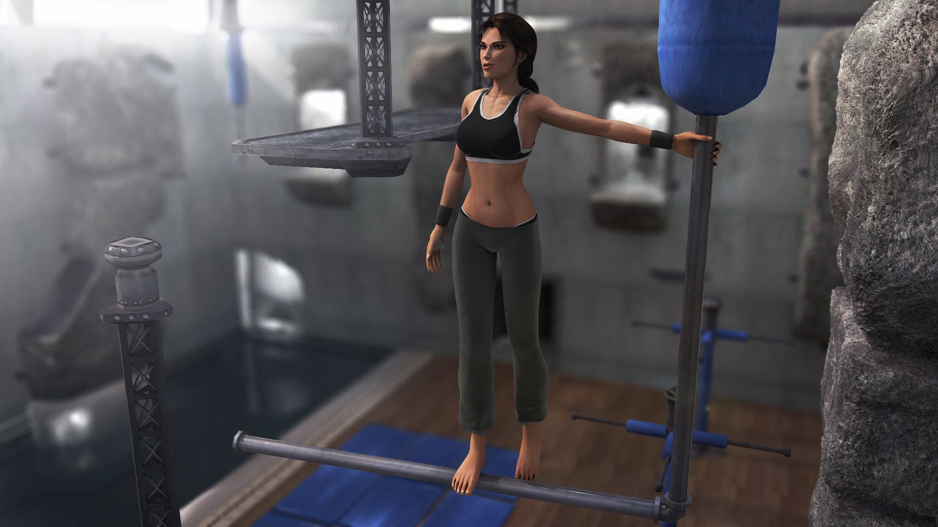 ragazza palestra allenamento bellezza costume lara croft tomb raider