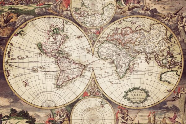 Die Karte ist ein alter und schöner Kompass