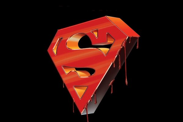 Rotes Superman-Logo auf schwarzem Hintergrund