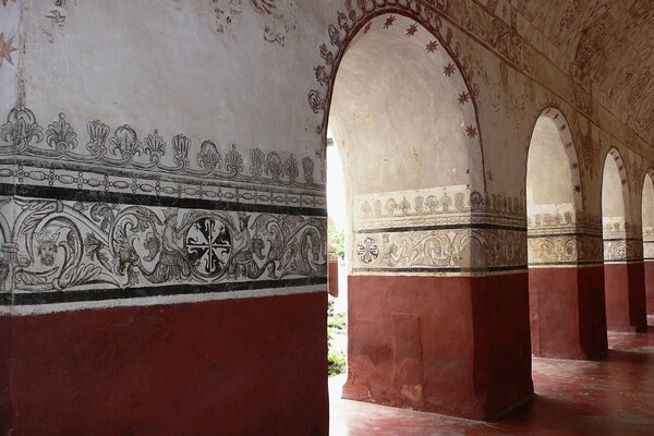 Beautifully painted arches in the building