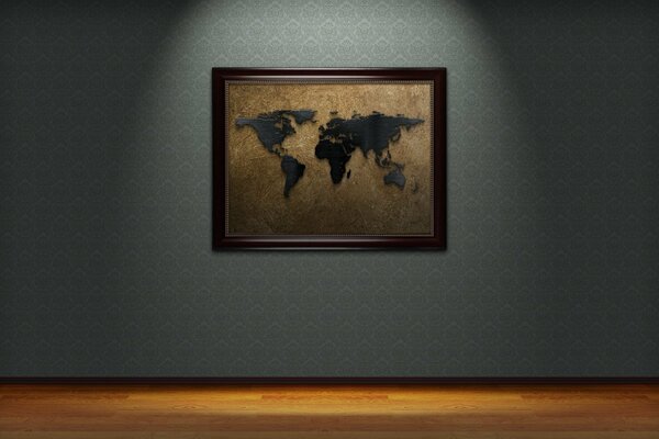 Mapa del mundo en la imagen de la exposición