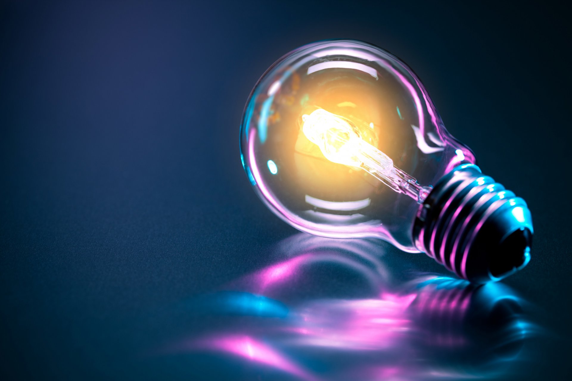 art light bulb incandescent lamp light source glass bulb radiator wire tungsten multicolored reflection beautiful background abstraction 3d wallpaper